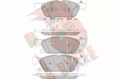 R BRAKE rb2250 -  Комплект тормозных колодок, дисковый тормоз